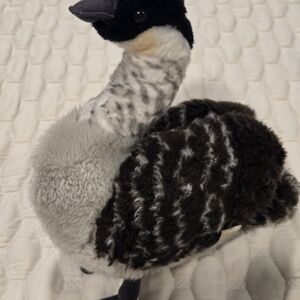 Plush Stuffed Goose Toy - Gray and Black